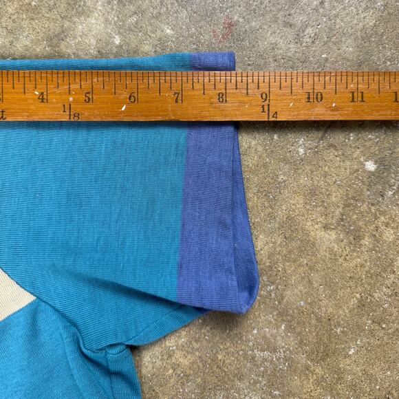 Vintage‎ Coyote by Argo Striped T-Shirt USA Made Blue Natural Men’s Large - Picture 9 of 9